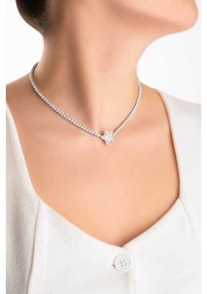 Seher Yıldızı 18 Ayar Beyaz Altın Kaplama Gümüş Charm indirimleri