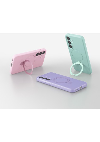 Samsung Galaxy A15 Kılıf Magsafe Halkalı Extra Standlı Içi Kadife Yumuşak Renkli Silikon Samara Kapak indirimleri