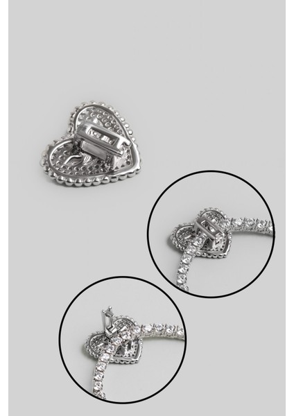 Anka Kuşu 18 Ayar Beyaz Altın Kaplama Gümüş Kalp Charm fırsatları