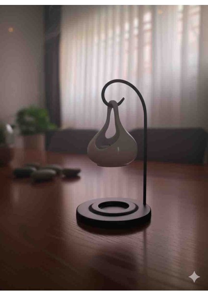 Buhurdanlık Seramik Standlı Su Damlası – Beyaz