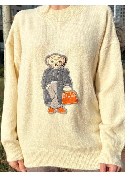 Teddy Nakışlı Kazak indirimleri