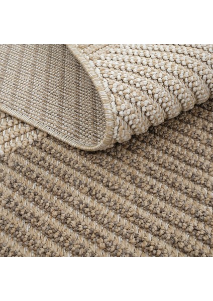 Bress Bej Salon Halısı Modern Desen Saçaklı Yumuşak Bukleli Dokuma Bohem Ev Oda Oturma Odası Halısı