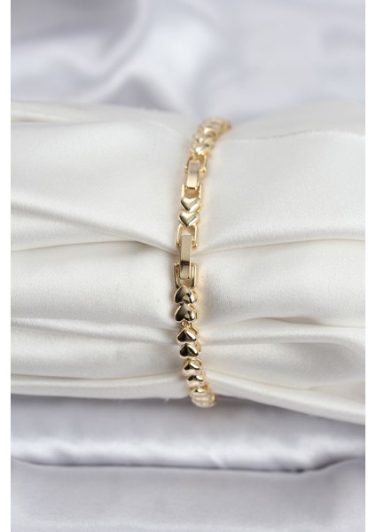 14K Gold Renk Kaplama Kalp Model cm Kadın Bileklik fiyatları