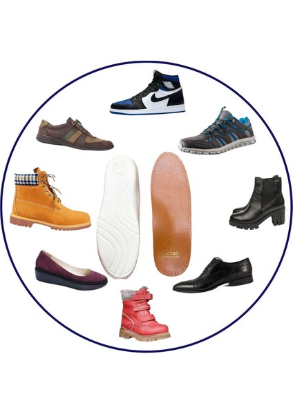 Comfort Deri Ayakkabı Tabanı, Ortopedik Ayakkabı Tabanlığı, Ark Takviyeli Içe Basma Tabanlık, Kahve