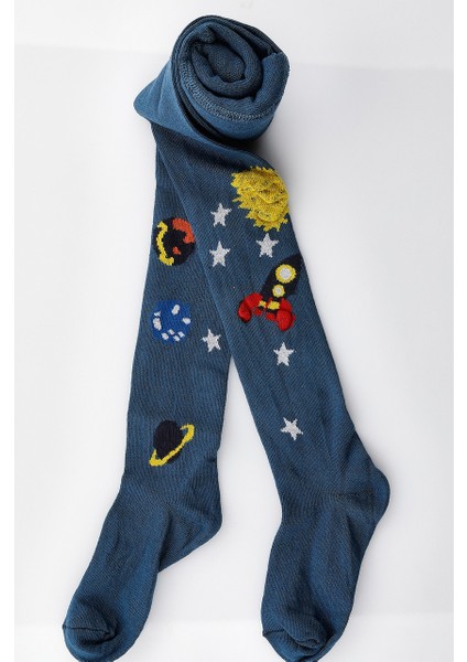 Erkek Külotlu Çorap Uzay Tema Desen Pamuklu 3'lü modelleri