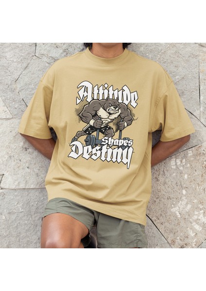 Attitude Shapes Destiny – Erkek Oversize Tişört