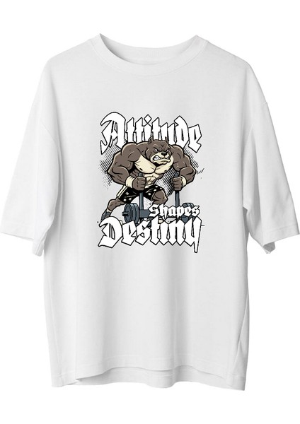 Attitude Shapes Destiny – Erkek Oversize Tişört fiyatları