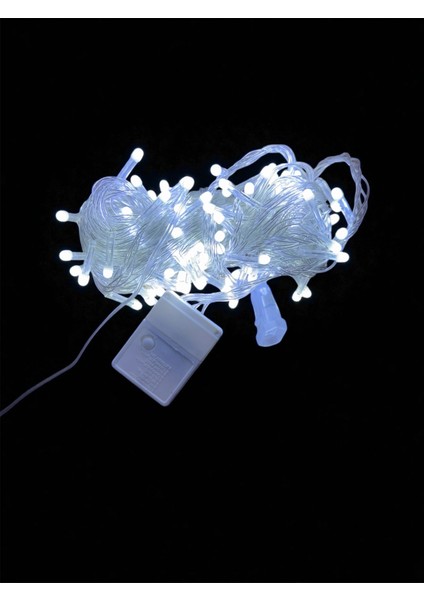 10M 100 LED Damla Uçlu Beyaz Işık Şeffaf Kablo Mz-17-1