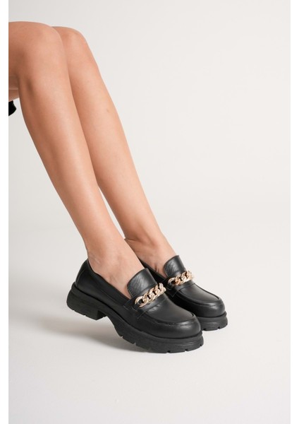 Kadın Hakiki Deri Light Tabanlı Tokalı Rahat Loafer Ayakkabı - Yeşil Rugan fiyatları