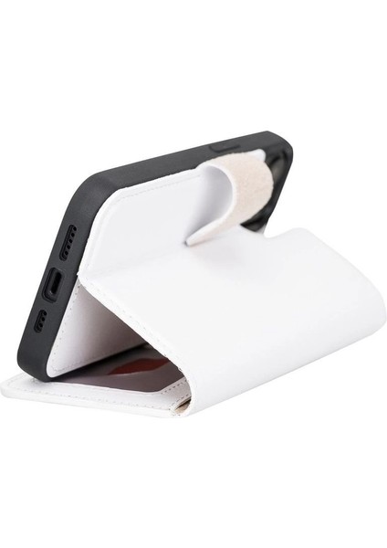 Apple iPhone 13 Uyumlu Deri Cüzdanlı Kılıf F3 Beyaz modelleri