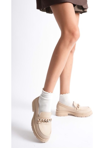 Kadın Hakiki Deri Light Tabanlı Tokalı Rahat Loafer Ayakkabı - Yeşil Rugan fiyatları