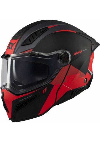 Ghostfighter Sv Maniac B5 Black Red Motosiklet Çene Açılır Kask