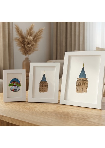 3’lü Beyaz Dekoratif Fotoğraf Çerçevesi Seti – Gerçek Camlı Polistiren Çerçeve | 10X15/13X18/15X21 modelleri