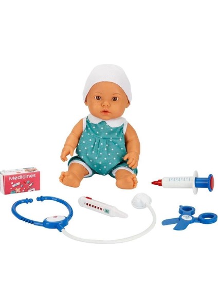 30111 Bebelou Doktor Zamanı Sesli Bebek Seti 35 cm -Sunman fırsatları