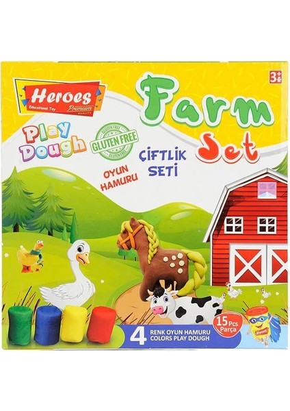 ERN-588 Heroes Orta Kutulu Çiftlik Oyun Hamuru Seti