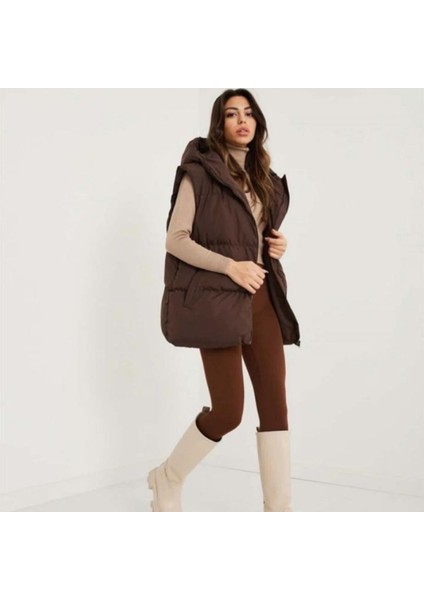 Kadın Kapüşonlu Şişme Yelek