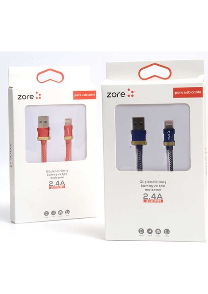 Kırmızı Poro Lightning USB Kablo 1m fiyatları
