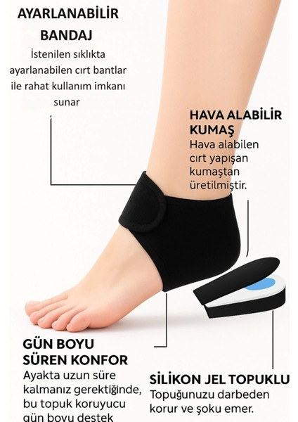2 Adet Topuk Dikeni Silikon Tabanlı Ortopedik Çorap Ağrı Azaltıcı Çatlak Nasır Ayak Destek � fiyatları