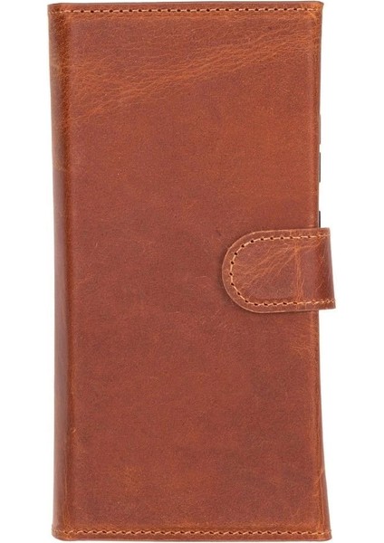 Samsung Galaxy S25 Ultra Uyumlu, Hakiki Deri, El Yapımı, Cüzdanlı Kılıf, Karamel modelleri