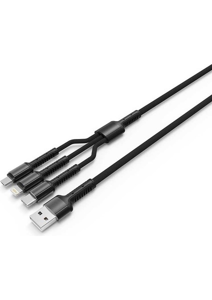 Siyah LC93 3 In 1 USB Kablo