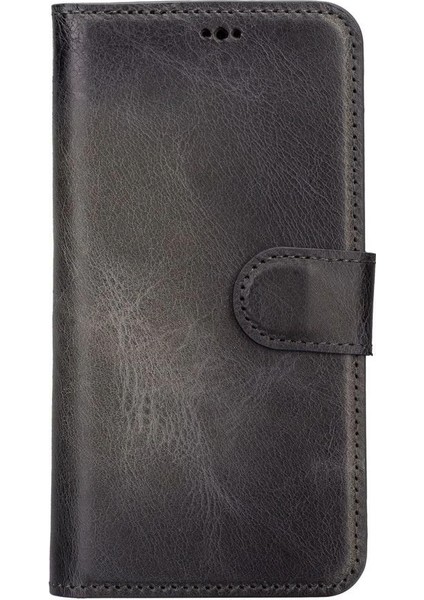 Apple iPhone 15 Uyumlu Deri Cüzdanlı Kılıf Mwwn VS4EF Gri fırsatları