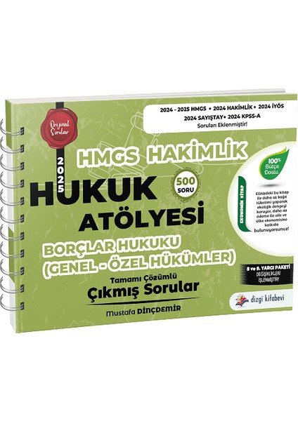 Hukuk Atölyesi Hmgs Hakimlik Borçlar Hukuku Genel Özel Hükümler Çıkmış Sorular Çözümlü