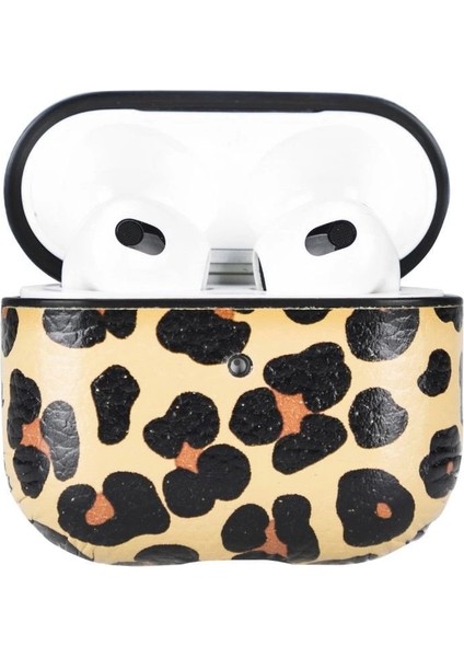 Apple Airpods 3.nesil Uyumlu Deri Kılıf Juni Leo-Ne Leopar fırsatları