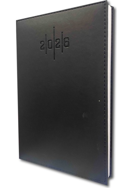 Ajanda 2026 17*24 B.boy Siyah Yumuşak Deri Kapaklı 2026 Yeniyıl Günlük Ajanda