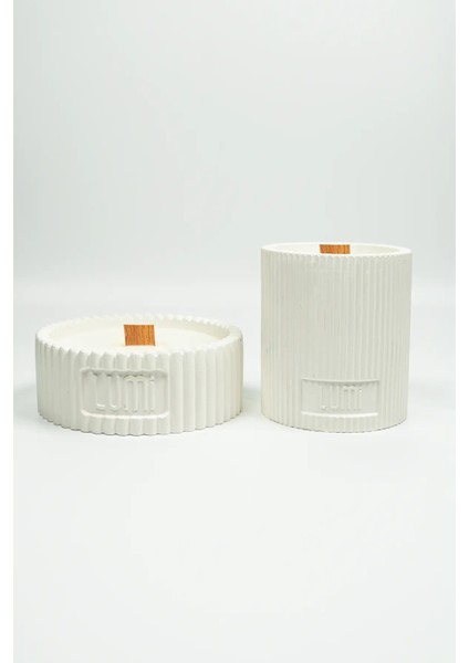 Lumi Wave – %100 Soya Wax Vegan Beton Mum (Yalın Dalga)