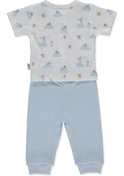 Organik Süprem Double Patiksiz Mini Pijama Takımı 2li (Organıc Stars And Koalas) Mavi fiyatları