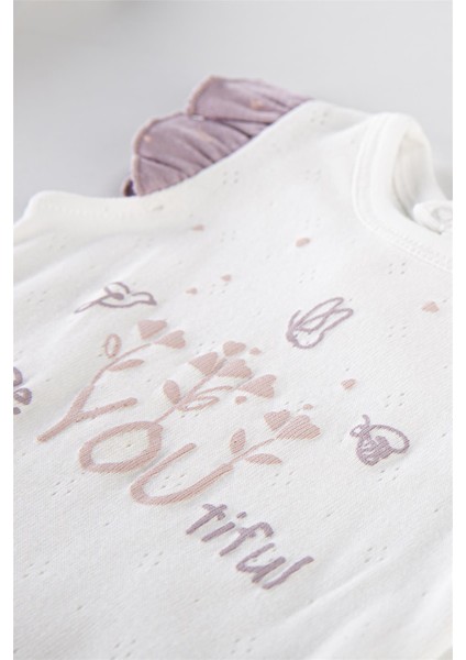 Ajurlu Patiksiz Pijama Takımı 3lü (Nature) Mor indirimleri