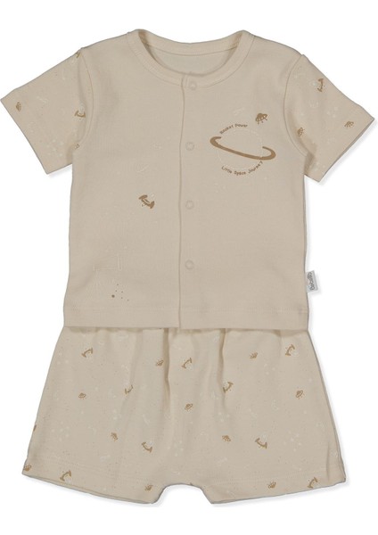 Interlok Şortlu Pijama Takımı 2li (Dream Bıg) Bej