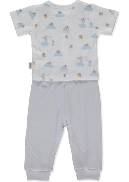 Organik Süprem Double Patiksiz Mini Pijama Takımı 2li (Organıc Stars And Koalas) Gri fiyatları