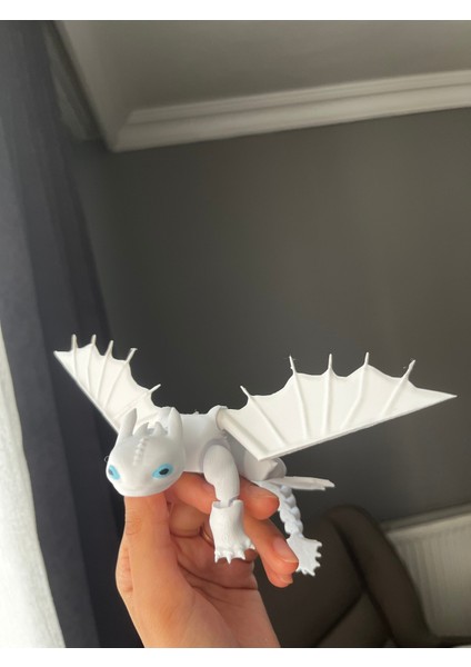 Dişsiz Gecenin Öfkesi & Işığın Öfkesi Ejderhanı Nasıl Eğitirsin 20 cm Hareketli Figür 1 Adet Beyaz