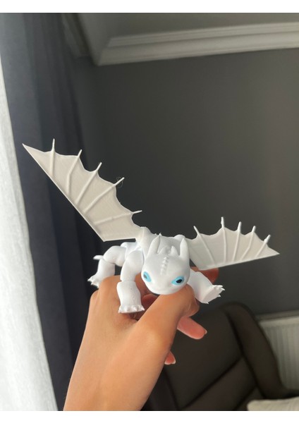 Dişsiz Gecenin Öfkesi & Işığın Öfkesi Ejderhanı Nasıl Eğitirsin 20 cm Hareketli Figür 1 Adet Beyaz modelleri