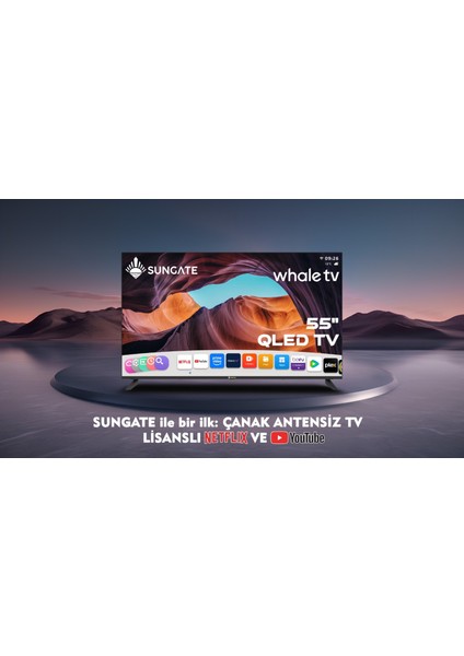 55" 140 Ekran Uydu Alıcılı Hd QLED 4K Tv Çanak Antensiz Kullanım