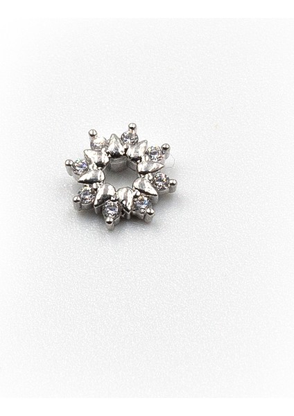 Gümüş Zirkon Taşlı Çiçek Tragus Helix Piercing - Anti Alerjik, Kararma Yapmaz fiyatları