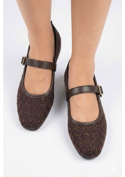 Tüvit Kumaş Mary Jane Babet Şık Tokalı Ortopedik Taban Günlük Ayakkabı fiyatları