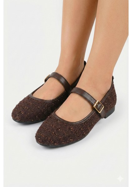 Tüvit Kumaş Mary Jane Babet Şık Tokalı Ortopedik Taban Günlük Ayakkabı modelleri