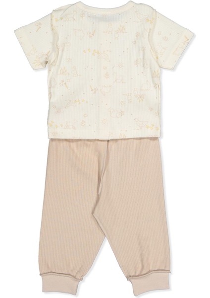 Organik Raporlu Interlok Patiksiz Mini Pijama (Organıc Farm) Bej fiyatları