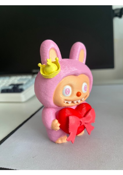 Labubu 3D Oyuncak Figür Pembe Labubu Oyuncak 10 cm modelleri