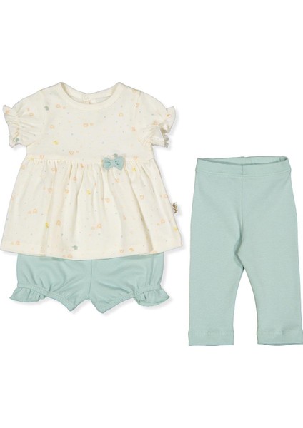 Organik Interlok Patiksiz Pijama Takımı 3lü (Organıc Colorful Bırds) Mint