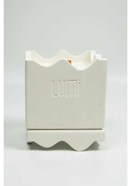 Lumi Pure – %100 Soya Wax Vegan Beton Mum (Beyaz Zigzag) modelleri