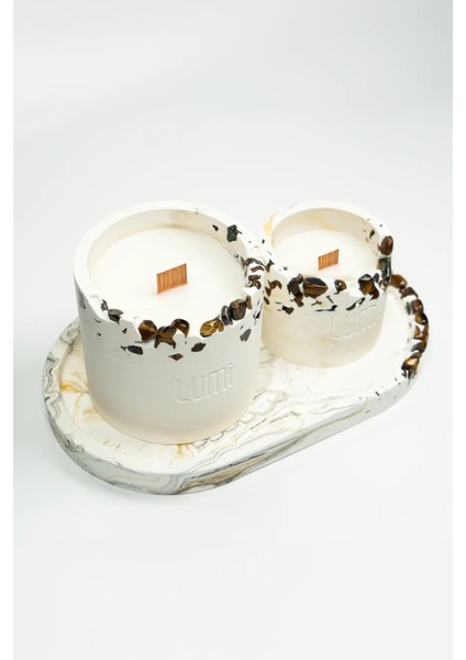 Lumi Tiger – %100 Soya Wax Vegan Beton Mum (Kaplan Gözü) modelleri