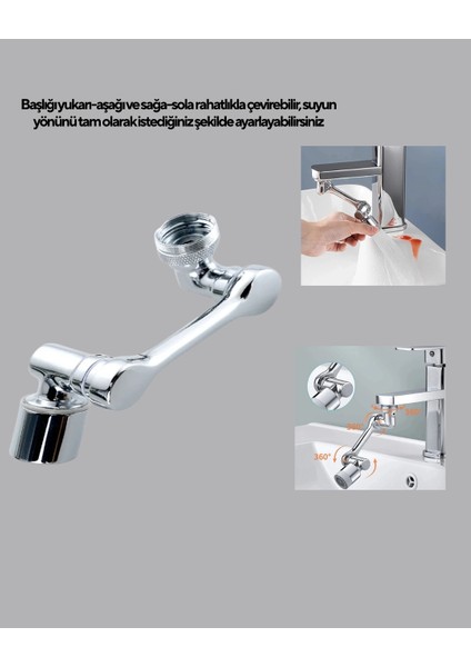 1080° Dönebilen Musluk Başlığı Robotik Kol Havalandırıcı Çok Yönlü Su Yönlendirme fiyatları