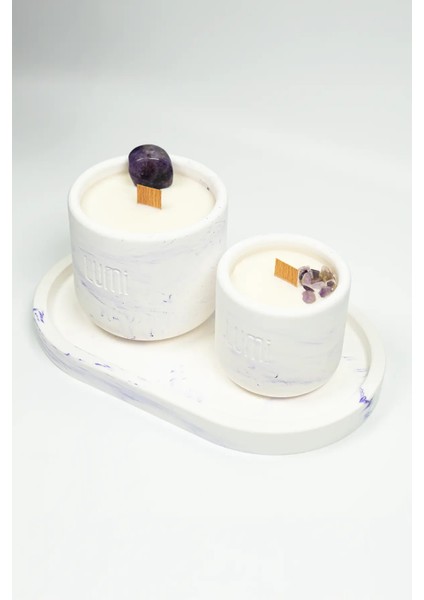 Lumi Amé – %100 Soya Wax Vegan Beton Mum (Ametist) modelleri