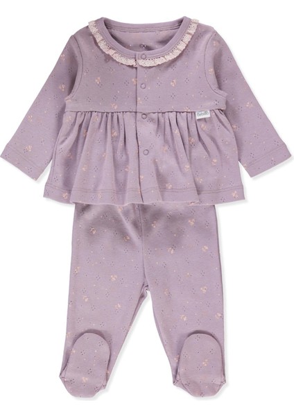Ajurlu Patikli Pijama Takımı 2li (Nature) Mor