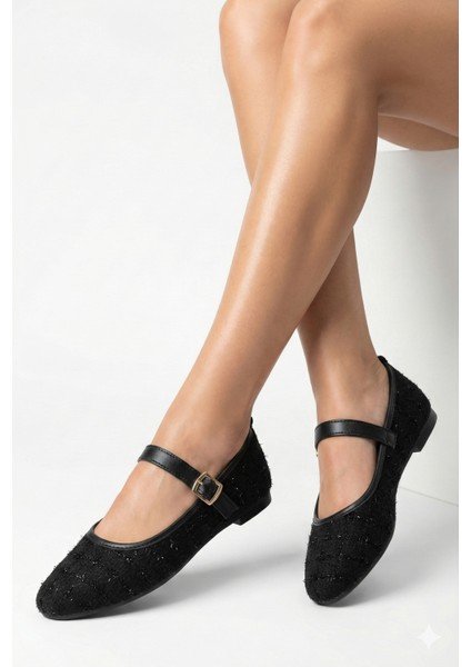 Tüvit Kumaş Mary Jane Babet Şık Tokalı Ortopedik Taban Günlük Ayakkabı fiyatları