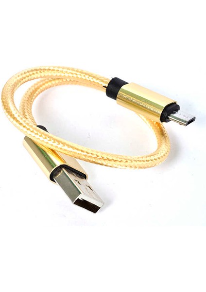 Gold 30 cm Halat Micro USB Kablo