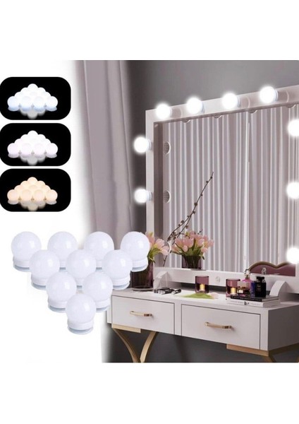 10'lu Renkli LED Makyaj Lambası Seti, Aydınlatma ve Dekorasyon Için Uygun fiyatları